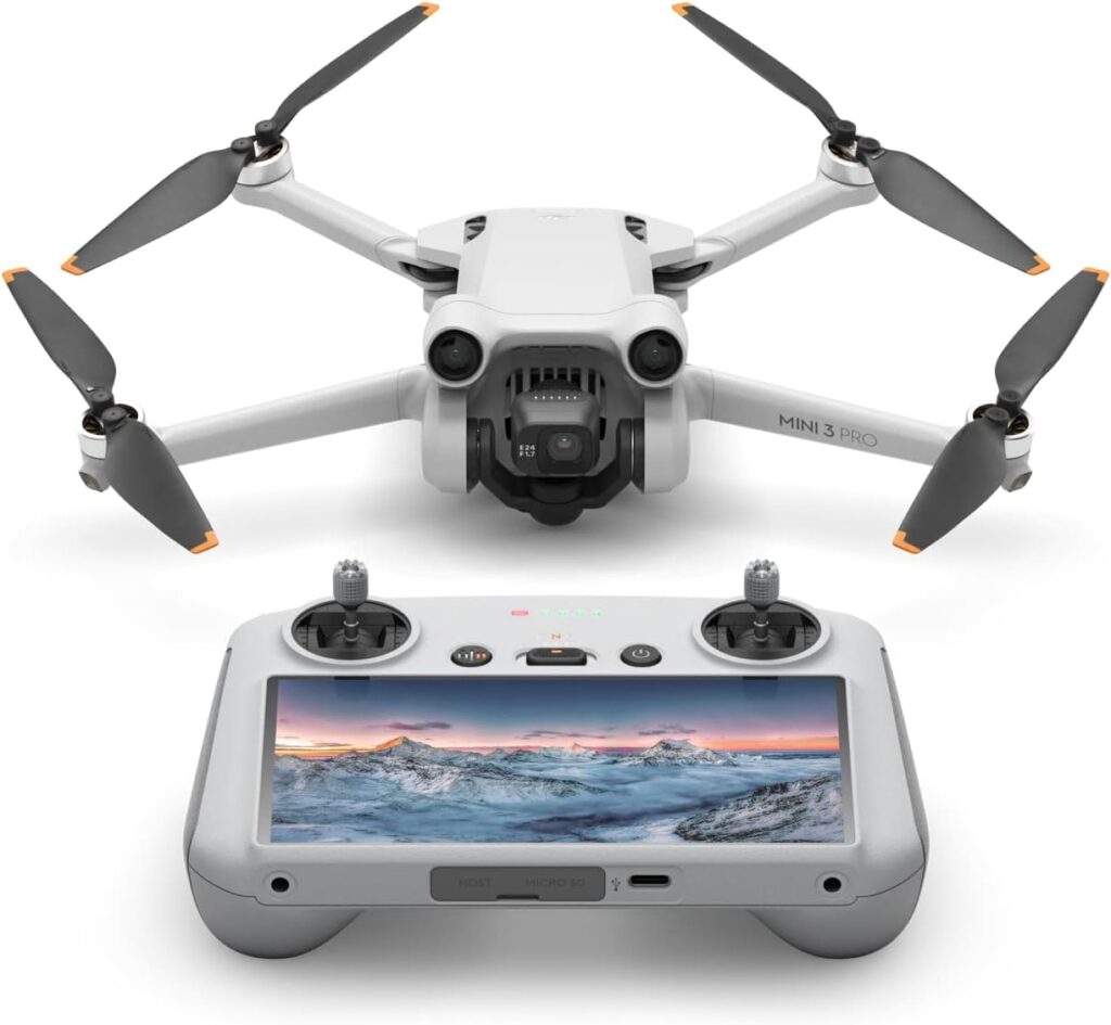 DJI Mini 3 Pro (DJI RC), Lightweight Drone with 4K Video, 48MP Photo, 34 Mins Flight Time, Less than 249 g, Tri-Directional Obstacle Sensing, Return to Home, Drone with Camera for Adults